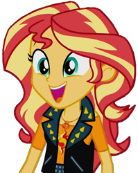 Size: 733x923 | Tagged: safe, artist:thebarsection, sunset shimmer, better together, equestria girls, clothes, cute, female, geode of empathy, open mouth, shimmerbetes, simple background, solo, transparent background