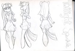 Size: 1125x774 | Tagged: safe, artist:dahliabee, derpibooru import, twilight sparkle, anthro, unicorn, cute, monochrome, reference sheet, sketch, solo