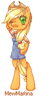 Size: 78x191 | Tagged: safe, artist:churobu, applejack, anthro, unguligrade anthro, clothes, pixel art, simple background, solo