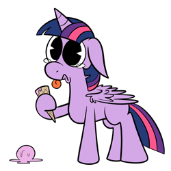Size: 700x700 | Tagged: dead source, safe, artist:karpet-shark, derpibooru import, twilight sparkle, twilight sparkle (alicorn), alicorn, pony, about to cry, crying, cute, dropped ice cream, featured on derpibooru, ice cream, ice cream cone, pacman eyes, sad, solo, twily-daily