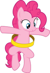 Size: 3000x4299 | Tagged: safe, artist:soren-the-owl, pinkie pie, earth pony, pony, bipedal, loop-de-hoop, ring, simple background, solo, transparent background, vector