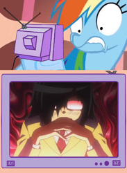 Size: 563x771 | Tagged: safe, derpibooru import, rainbow dash, pegasus, pony, exploitable meme, gendo pose, izumi kitta, meme, obligatory pony, rainbocchi, tomoko kuroki, tv meme, voice actor joke, watamote