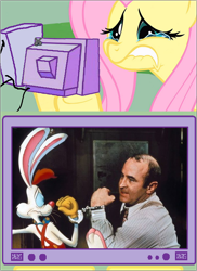 Size: 562x770 | Tagged: safe, fluttershy, pegasus, pony, bob hoskins, exploitable meme, fluttercry, implied death, meme, obituary, obligatory pony, rest in peace, roger rabbit, tv meme, who framed roger rabbit