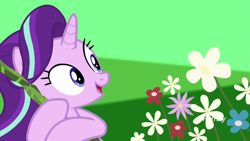 Size: 1600x900 | Tagged: safe, screencap, starlight glimmer, pony, unicorn, road to friendship, discovery family logo, female, mare, smiling, solo