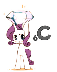 Size: 800x1000 | Tagged: safe, artist:joycall6, part of a set, rarity, pony, unicorn, series:joycall6's periodic table, bipedal, blushing, carbon, carrying, chemistry, cute, diamond, periodic table, raribetes, solo, that pony sure does love gems