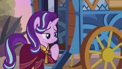 Size: 1920x1080 | Tagged: safe, screencap, starlight glimmer, pony, unicorn, road to friendship, clothes, female, hoo'far's wagon, mare, robe, solo