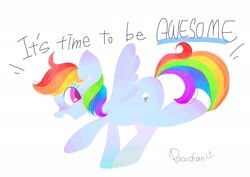 Size: 2039x1447 | Tagged: safe, artist:1drfl_world_end, derpibooru import, rainbow dash, pegasus, pony, female, mare, simple background, solo, time to be awesome, white background