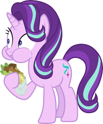 Size: 3000x3598 | Tagged: safe, artist:cloudyglow, starlight glimmer, pony, unicorn, road to friendship, .ai available, eating, falafel, female, food, mare, puffy cheeks, simple background, solo, transparent background, vector, wide eyes