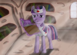 Size: 2047x1447 | Tagged: safe, artist:hanswurst10, derpibooru import, twilight sparkle, nurse, solo