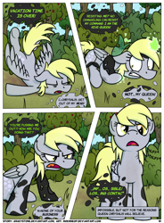 Size: 1400x1900 | Tagged: safe, artist:moemneop, derpy hooves, changeling, pegasus, pony, comic:shifting changelings lies and truths, comic, female, implied chrysalis, mare, transformation