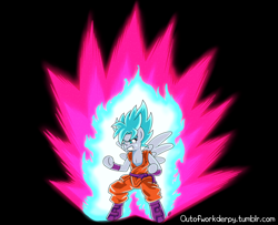 Size: 1280x1040 | Tagged: safe, artist:outofworkderpy, derpy hooves, pegasus, pony, clothes, crossover, dragon ball, dragon ball super, dragon ball z, epic, epic derpy, female, funny, goku, kaio-ken, mare, over 9000, spoilers for another series, super kaio god, super saiyan blue, super saiyan god super saiyan