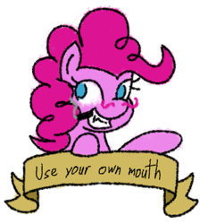 Size: 1317x1414 | Tagged: artist needed, source needed, safe, pinkie pie, earth pony, pony, cigar, mouthpiece, old banner, solo