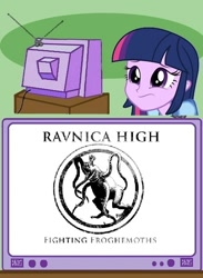 Size: 438x600 | Tagged: safe, derpibooru import, twilight sparkle, equestria girls, exploitable meme, magic the gathering, meme, obligatory pony, tv meme