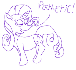 Size: 831x765 | Tagged: artist needed, safe, rarity, pony, unicorn, 1000 hours in ms paint, monochrome, ms paint, pathetic, solo