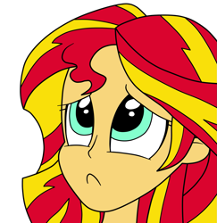 Size: 1379x1420 | Tagged: safe, artist:eagc7, sunset shimmer, human, equestria girls, female, pouting, simple background, solo, transparent background