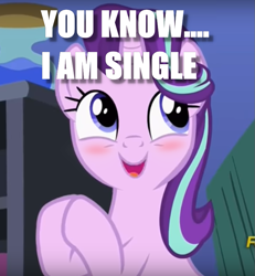 Size: 717x775 | Tagged: safe, edit, edited screencap, screencap, starlight glimmer, pony, unicorn, rock solid friendship, blushing, bronybait, cropped, cute, discovery family logo, female, flirting, glimmerbetes, hooves together, image macro, looking away, mare, meme, open mouth