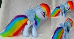 Size: 1564x820 | Tagged: safe, artist:epicrainbowcrafts, derpibooru import, rainbow dash, irl, photo, plushie, solo, spread wings