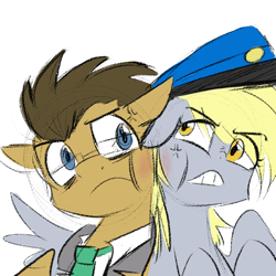 Size: 750x750 | Tagged: safe, artist:craftykraken, derpy hooves, doctor whooves, pegasus, pony, female, mailmare, mare, sketch