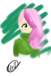 Size: 640x960 | Tagged: artist needed, safe, fluttershy, human, clothes, solo, sweater, sweatershy