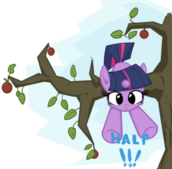 Size: 2340x2293 | Tagged: artist needed, source needed, safe, derpibooru import, twilight sparkle, adorable distress, cute, halp, hopeless, simple background, solo, tree, vector, white background