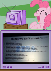 Size: 558x770 | Tagged: safe, pinkie pie, earth pony, pony, exploitable meme, hilarious in hindsight, meme, obligatory pony, sega, sega of america, self deprecation, shenmue, they know, tv meme