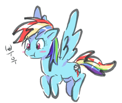 Size: 504x428 | Tagged: safe, artist:baekgup, derpibooru import, rainbow dash, pegasus, pony, :t, pouting, solo