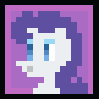 Size: 144x144 | Tagged: safe, artist:liracrown, rarity, pony, unicorn, female, horn, mare, minimalist, pixel art, solo