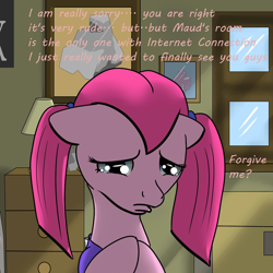 Size: 1280x1280 | Tagged: safe, artist:steveskunk, pinkie pie, earth pony, pony, ask, asktheteeniepies, comic, female, mare, pinkamena diane pie, solo, teenager, tumblr