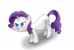 Size: 2242x1520 | Tagged: safe, artist:seenty, rarity, pony, unicorn, belly, blushing, frown, glare, grumpy, pregnant, scowl, solo