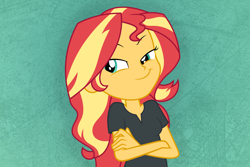 Size: 6000x4000 | Tagged: safe, artist:spottedlions, sunset shimmer, better together, equestria girls, opening night, absurd resolution, clothes, confident, crossed arms, female, smiling, smirk, smug, smugset shimmer, solo