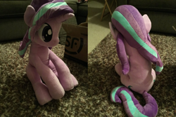 Size: 1796x1200 | Tagged: safe, artist:nekokevin, starlight glimmer, pony, unicorn, series:nekokevin's glimmy, behind, box, female, irl, mare, photo, plushie, sitting, smiling, solo