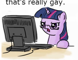 Size: 259x199 | Tagged: safe, artist:king-kakapo, derpibooru import, twilight sparkle, computer, glasses, reaction image, solo, vulgar