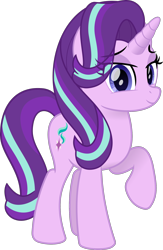 Size: 1346x2063 | Tagged: safe, artist:peahead, starlight glimmer, pony, unicorn, cute, cutie mark, eye clipping through hair, female, glimmerbetes, happy, lidded eyes, mare, movie accurate, raised hoof, simple background, smiling, solo, transparent background, vector