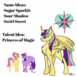 Size: 2048x2048 | Tagged: safe, artist:rmv-art, sour sweet, twilight sparkle, twilight sparkle (alicorn), oc, alicorn, pony, alicorn oc, magical lesbian spawn, offspring, parent:sour sweet, parent:twilight sparkle, parents:sourlight