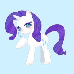 Size: 1000x1000 | Tagged: safe, artist:shinanochan, rarity, pony, unicorn, female, horn, mare, solo, white coat