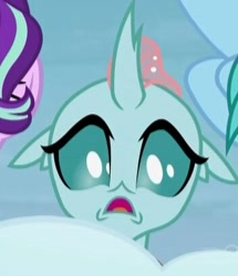 Size: 352x409 | Tagged: safe, screencap, ocellus, sandbar, starlight glimmer, pony, unicorn, school raze, low quality, solo focus