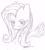 Size: 1280x1421 | Tagged: safe, artist:theskitzogamer, fluttershy, pegasus, pony, head, monochrome, sketch, solo