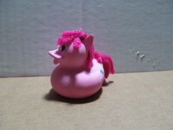 Size: 640x480 | Tagged: safe, artist:molcat, pinkie pie, barely pony related, photo, rubber duck, solo