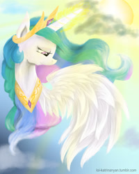 Size: 2000x2500 | Tagged: safe, artist:lol-katrina, princess celestia, alicorn, pony, magic, solo, sun