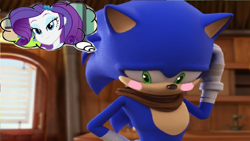 Size: 1024x576 | Tagged: safe, edit, edited screencap, screencap, rarity, equestria girls, rainbow rocks, blushing, copy and paste, crossover, sonic boom, sonic the hedgehog, sonic the hedgehog (series), thinking, thought bubble