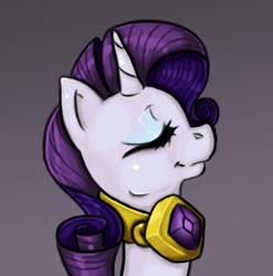 Size: 558x562 | Tagged: safe, artist:nikkuwalkanov, rarity, pony, unicorn, eyes closed, female, horn, mare, purple mane, solo, white coat