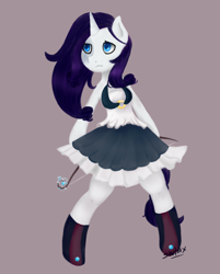 Size: 700x870 | Tagged: safe, artist:shulmix, rarity, anthro, clothes, skirt, solo