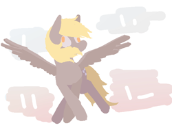 Size: 758x586 | Tagged: safe, artist:nobody, derpy hooves, pegasus, pony, female, lineless, loss (meme), mare, solo, spread wings, when you see it