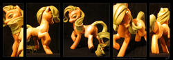 Size: 2600x900 | Tagged: safe, artist:kp-shadowsquirrel, rarity, pony, unicorn, carving, orange, raised hoof, sculpture, solo