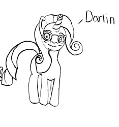 Size: 750x800 | Tagged: safe, rarity, pony, unicorn, 1000 years in photoshop, darling, hank hill, king of the hill, monochrome, solo