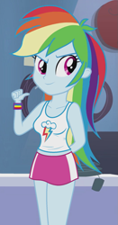 Size: 567x1080 | Tagged: safe, derpibooru import, edit, edited screencap, editor:ah96, screencap, rainbow dash, equestria girls, guitar centered, rainbow rocks, breast edit, breasts, cropped, female, looking at you, solo