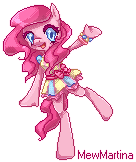 Size: 136x162 | Tagged: safe, artist:churobu, pinkie pie, anthro, bracelet, clothes, dress, pixel art, solo