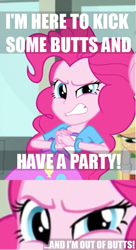 Size: 355x653 | Tagged: safe, pinkie pie, equestria girls, duke nukem, image macro, meme, party, they live