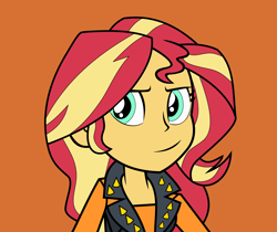 Size: 2502x2103 | Tagged: safe, artist:icey-wicey-1517, artist:mandash1996, sunset shimmer, better together, equestria girls, colored, female, orange background, simple background, solo