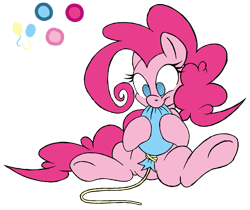 Size: 667x561 | Tagged: safe, artist:dfectivedvice, pinkie pie, earth pony, pony, balloon, biting, chewing, colored, simple background, solo, this will end in tears, this will not end well, transparent background, underhoof